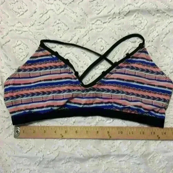 Athleta striped, adjustable bathing suit bikini top. Women’s size medium - Picture 11 of 12